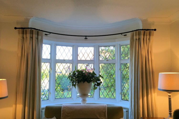 S P Harrison Wrought Iron Curtain Poles, How To Hang Curtains In A Bay Window Uk